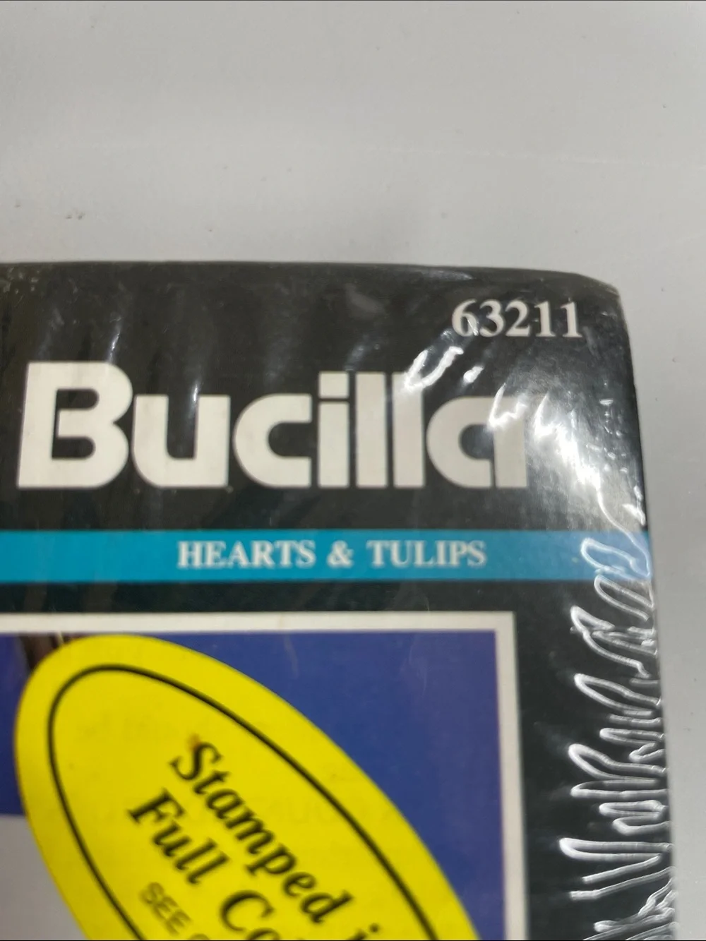 Vintage 1990 Bucilla Hearts & Tulips Stamped Pillowcase Pair Cross Stitch Kit